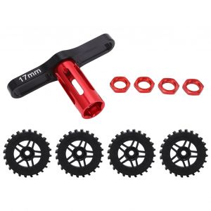 Lot de 4 pneus de camion RC 1/8, roues en caoutchouc, pieces de rechange, accessoires adaptes au vehicule tout-terrain HPI RC - Neuf