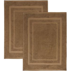 Kal-Tapis De Bain, Lot De 2, Tapis De Douche, Absorbant, Lavable, 50 X 70 Cm, 100 % Éponge De Coton, 700 G/M², Résistant, Élégant. Modèle : Minerva - Neuf