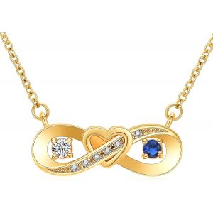 Kal-Collier Urne Funéraire Pour Cendres - Symbole De L'infini - Collier Pour Femme - Pendentif Délicat En Forme De C?ur - Pierre De Naissance - Bijou Commémoratif Pour Cendres Pour Femmes Et - Neuf