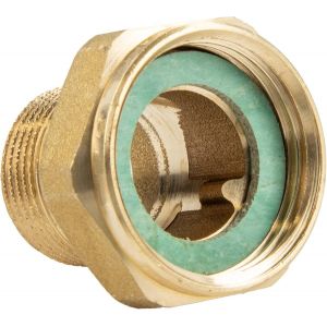Raccord filet&eacute; 3/4"" x filetage ext&eacute;rieur 1/2""-Laiton poli. - Neuf