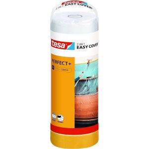 Easy Cover Perfect+ avec Recharge M-Ruban de Masquage 2-en-1 avec Film et Papier Washi-Pour Masquer et Recouvrir durant les Travaux de Peinture-17 m x 2,60 m - Neuf