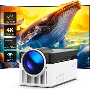 Vid&eacute;oprojecteur Hy450 Android Projecteur 4K, 700 Ansi Mini Projecteur Automatique R&eacute;troprojecteur Intelligent Avec Wifi Et Bluetooth, Video Projecteur&agrave; Courte Focale, M&eacute;moire 2+32Go Pour La Maison - Neuf