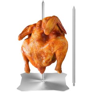 Ulteronixshop-Brochette Verticale Pour Grill | Brochette &Agrave; Viande Verticale En Acier Inoxydable - Support Kebab Poulet Pour Four Barbecue | Camping Ext&eacute;rieur Grillade R&ocirc;tissage Cuisine Repas - Neuf