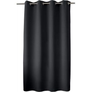 Eryi-Rideau Obscurcissant Avec ?illets Argentés, Gris Foncé, 140x180cm, 100% Polyester, Tissu Certifié Oeko-Tex, Collection Réglisse - Neuf