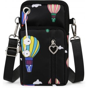 RFCBC-Petit Sacoche Telephone Portable Femmes, Sac Téléphone Portable Femme avec Bandoulière Réglable, Oxford Tissu Crossbody Pochette Sacoche Running Armbag pour Téléphone 7''(avec Prise casque) - Neuf