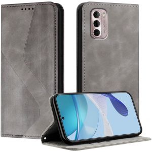 Sjzg-Coque Pour Moto G Stylus 2022 4g, Etui Moto G Stylus 2022 4g Cuir, Pu Cuir Portefeuille Housse Et Magnétique Flip Pochette Étui À Rabat Protection Case Avec Antichoc Tpu Housse (Gris) - Neuf