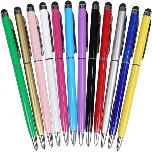 KALANKA-Stylo Stylet 12 Couleurs Mixtes 2 en 1 pour Tablette iPhone, iPad, Android Phone et Tous Les appareils &agrave; &eacute;cran Tactile - Neuf