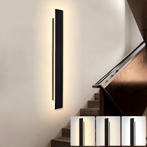 Ulteronixshop-Applique Murale Int&eacute;rieure Led,22w Lampe Murale Moderne 3 Temp&eacute;rature De Couleur 3000k/4000k/6000k,Acrylique Luminaire Mural Pour Chambre Salon Couloir Escalier,Noir 60cm 110-240v - Neuf