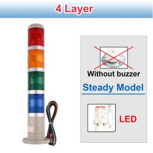 Lampe à Signal industriel 12V/24V AC 110V/220V,indicateur LED Normal rouge vert avec buzzer - Type Steady light 4-AC 220V - Neuf