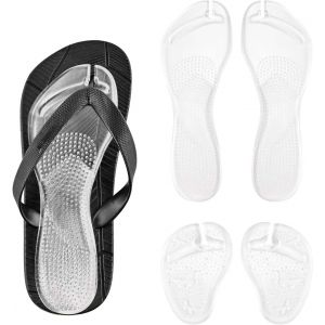 Kalanka-2pcs Coussinets Pour Tongs, 21x7cm & 9x7cm Coussinets Métatarsiens En Gel Adhésifs Antidérapants Inserts Fins Invisibles Coussinets De Sangle Pour Tongs Protecteurs D'orteils (Transparent) - Neuf