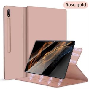 Pour Samsung Galaxy Tab &Eacute;tui Pour S7 S8 S9 11 S7 Plus S7 Fe S8 Plus S9 Plus 12.4 S9 Ultra 14.6 Porte-Stylo Couverture Magn&eacute;tique.Rose Gold.Tab S10 Plus 12.4In - Neuf
