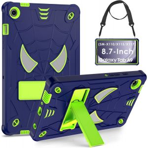 Samsung Galaxy Tab A9 8.7" 2023 Full Protective Case Cover With Stand Flip And Shoulder Strap For A9 8.7 Inch Tablet Smx110 Durable Kids Friendly - Neuf