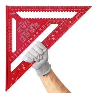 &Eacute;querre triangulaire en alliage d'aluminium de 300 mm (12 pouces), &eacute;querre de menuisier m&eacute;trique pour le tra&ccedil;age et la mesure des angles (rouge) - Neuf