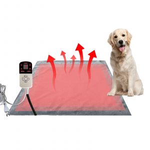 Hjlian (Modele De Synchronisation D'affichage Numerique Standard Europeen 45*45cm) Couverture Electrique Impermeable Pour Animaux De Compagnie, Coussin Chauffant Electrique Anti-Rayures Et Morsures Pour Chats Et Chiens (45*45cm) Materiau : Cuir - Neuf