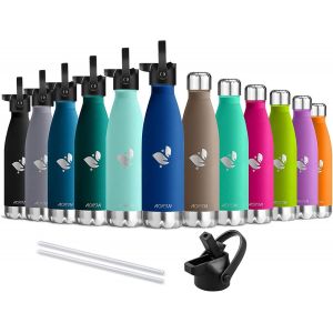 Bouteille D'eau En Acier Inoxydable Isolé À Double Mur - 350ml/500ml/750ml - Gourde Isotherme Étanche Sans Bpa, Gourde Inox Bouche Standard, Gourde Enfant Pour Sport, Gym, Voyage - Neuf