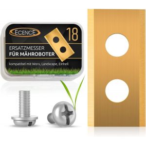 KAL-Lames De Tondeuse Robot Haut De Gamme Vis Incluses, 18 Lame De Rechange Gazon Rev&ecirc;tues De Titane Compatible Avec Robot Tondeuse Worx Landroid Et Landxcape - Neuf