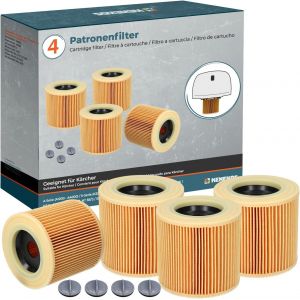 4X Filtres Adaptés Pour Kärcher Wd2,Wd3,Wd3 Premium, Mv3, A,K-Serie, Se 4001, Se 4002, Aspirateur Eau/Poussière, Filtre À Cartouche 6.414-552.0, 6.414-772.0, 6.414-547.0[FIL9261053] - Neuf