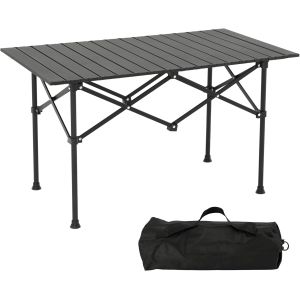 Ulteronixshop-Table De Camping Pliable - Plateau De Table Enroulable - 96 X 54 X 55,5 Cm - Table De Camping Pliable Portable En Acier Au Carbone Avec Sac Pour Pique-Nique, Cuisine, Jardin, Randonn&eacute;e - Neuf