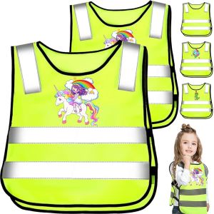 2/3 Pcs Gilet De Sécurité Pour Enfan,360°Visibilité À Gilet Réfléchissante Pour 3-12 Ans Enfants,Gilet Jaune Réfléchissant Oui Nuit Marche Idéale¿Taille Universelle ¿.[B386] - Neuf