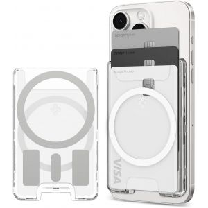 SJZG-Ultra Hybrid Magfit+ Porte-Cartes Magn&eacute;tique Con&ccedil;u Pour Magsafe Compatible Avec Les Mod&egrave;les Iphone 16/15/14/13/12 Magsafe Wallet - Transparent - Neuf