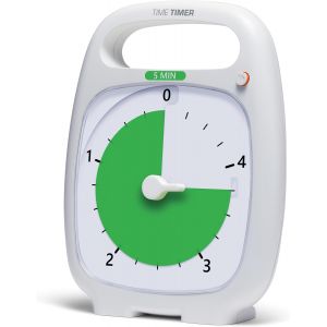 Ulteronixshop-Time Timer Plus 5 Minute, Minuterie Visuelle Analogique (Blanche) Signal En Option (Molette De Contr&ocirc;le Du Volume) Pas De Coche Fort; Outil De 'time Management - Neuf