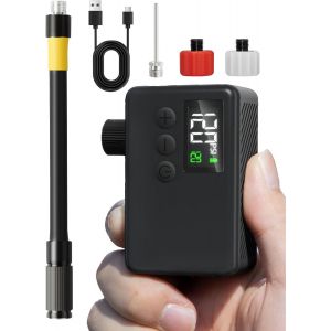 Subzonal-Pompe &Agrave; V&eacute;lo &Eacute;lectrique, Pompe &Eacute;lectrique, Auto-Off Et Lumi&egrave;re Led. Pour Les V&eacute;los &Eacute;lectriques, Les V&eacute;los De Montagne, Les De Ville Et De Course Avec Des Valves De Presta Et Schrader - Neuf