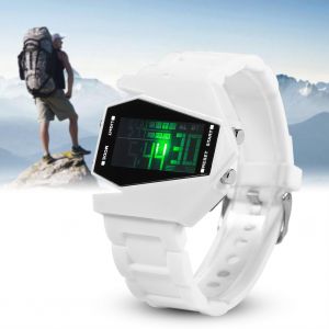 Montre-Bracelet Electronique Led Numerique Pour Enfants, Bracelet En Silicone, Blanc - Neuf