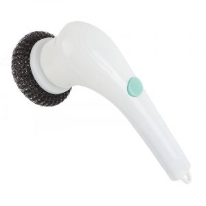 HJLIAN Brosse a recurer electrique multifonctionnelle, rechargeable, portative, pour la maison, la cuisine, la salle de bain, chargement USB, 5 tetes de brosse - Neuf