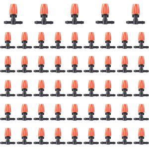 50pcs Goutteurs Arrosage Goutte à Goutte, Goutteur Irrigation Réglable, Micro Flow Drip Head Buses de Brouillard Dirrigation pour Jardins Potagers ou Massifs de Fleurs - Neuf