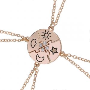 Ensemble De 4 Colliers D'amitié Pour Filles ¿ Cadeaux Pour Amies Éloignées, Bijoux Pour Anniversaire, Noël, Demoiselle D'honneur, S?ur, Chaînes Assorties Pour 4 Meilleures Amies - Neuf