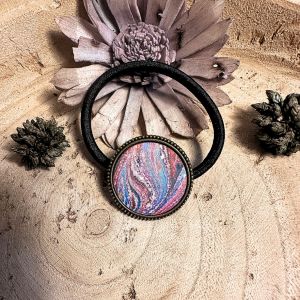 &Eacute;lastique Pour Cheveux Personnalis&eacute; - Marbre Multicolore - Fait Main - Neuf