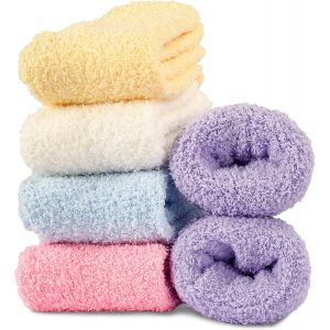 Kalanka-Chaussette Chaude Femme, 5 Paires Corail Polaire Hiver Chaussettes Femmes Thermique Pilou Pilou Pantoufles - Douces, Epaisses Et Moelleuses, Eu 35-41 - Neuf