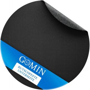 KALANKA-Tapis de souris rond, diam&egrave;tre 22 cm, sans logo g&ecirc;nant, bords sans franges, antid&eacute;rapant et imperm&eacute;able, am&eacute;liore la vitesse et la pr&eacute;cision pour PC, bureau, ordinateur portable - Noir - Neuf