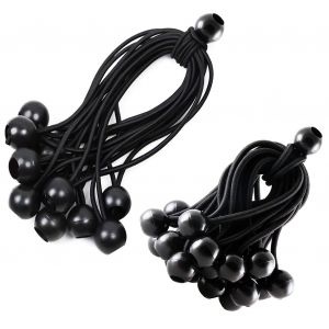 CHECARZHN--NO1-Tendeur Elastique Tendeur Boule Tendeur Bache Tendeur Élastique Pour Pavillon, Bâche, Camping, Tente, Rideaux Harnais DExtension(20 Pièces Noir-150Mm And 200Mm) - Neuf