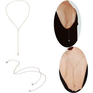 Kal-2 Pièces Collier De Dos - Pour Un Mariage - Longue Chaîne Dans Le Dos Idéale Pour Une Mariée - Neuf
