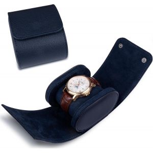 Fdjhy-Boîte À Montres Portable En Cuir, Boîte De Montres De Voyage, Présentoir Coffret Montres Classique, Boîte De Rangement Pour Montres Avec 1 Slots Etui À Montres Homme Femme Cadeau - Bleu - Neuf
