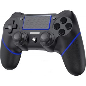 Manette de Remplacement Sans fil pour PS4, Manette de Jeu compatible avec PS4 PRO SLIM PC Windows, Manette pour PS4 avec Double Vibration, Ecran Tactile, Prise Audio 3,5 mm - Neuf
