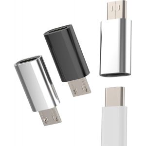 LORANKA-Lot de 3 adaptateurs USB C femelle vers micro USB m&acirc;le (3 Pack) Type C C&acirc;ble chargeur prise Android Convertisseur Type C Donn&eacute;es Compatible avec Samsung Galaxy S6 S7 Edge + Active Note4 Note5 - Neuf
