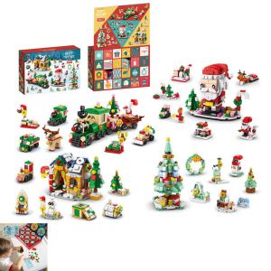 Calendrier de l'Avent de No&euml;l avec blocs de construction pour enfants - Compte &agrave; rebours de 24 jours et 1122 pi&egrave;ces - Neuf