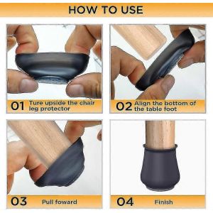 16pcs Protecteurs De Sol De Pied De Chaise,Housses En Silicone Pour Protéger Les Sols Meubles En Feutre Protecteur Antidérapant Coussinets Capuchons - Neuf