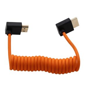 KALANKA-Câble HDMI 8K 4K ProRes pour moniteur ATOMOS Ninja V Shinobi, appareil photo Sony FX3 A7Siii, Canon Lumix Nikon, BMPCC6K, FEELWORLD Portkeys SmallHD, angle vers le haut, tressé enroulé - Neuf