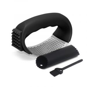Presse-Ail, Tête D'attendrisseur De Viande, Hachoir À Ail En Acier Inoxydable, Poignée Ergonomique, Éplucheur D'ail En Silicone, Éplucheur D'orange, Protège-Doigts, Brosse De Nettoyage - Neuf
