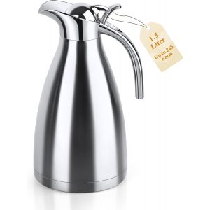 Cmws-1,5l Thermos Isotherme En Acier Inoxydable, Gourde Isotherme À Double Paroi, Pichet Isotherme Pour Garder Le Thé, Le Lait Et Les Boissons Chaudes Ou Froides - Neuf