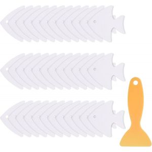 SJZG-Lot De 36 Autocollants Antid&eacute;rapants Pour Baignoire - 10,2 Cm - En Peva - Avec Grattoir - Pour Salle De Bain, Cuisine, Marches D'Escaliers, Piscine - Transparent - Neuf