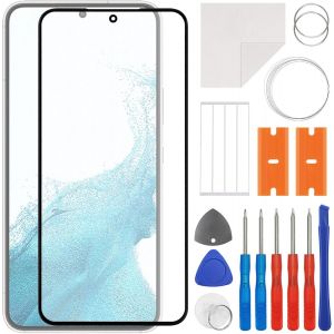 KAL-Kit De R&eacute;paration Pour Vitre Avant En Verre Compatible Avec Samsung Galaxy S22 5G Sm-S901 (Sans &Eacute;cran Lcd) Avec Kit D'Outils - Neuf