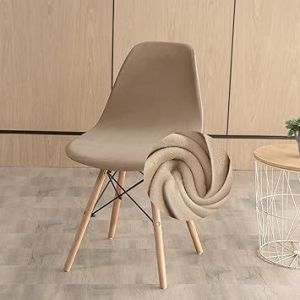 (Beige,1pcs) Stretch Scandinaves Président De Couverture De Luxe De Velours Machine À Manger Housses De Chaise Courbe Des Housses De Chaises Pour La Cuisine, La Maison De Mariée - Neuf