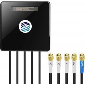 SUBZONAL-Antenne Combinée 4X4 MIMO à Fixation par Écrou, Gain jusqu'à 6dBi, 600-8000MHz, Compatible GNSS (3G/4G LTE/5G), GPS/GLONASS/BeiDou/Galileo, Prête pour WiFi 7 (Support Non Inclus) - Neuf