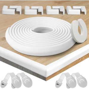 Protection D'angles Et Rebords Pour Bébés. Couverture Totale De 6,4 M Avec Protège-Angles Et 8 Protège Coin. 1 Bloque-Porte Et 4 Bloque-Tiroirs. Kit Mousse De Sécurité Meubles Enfants.[J20] - Neuf