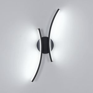 Subzonal-Applique Murale Int&eacute;rieure Led, 20w 2250lm Lampe Murale Moderne Chambre Noir, 44.5cm Luminaire Mural Cr&eacute;ativit&eacute; Design En Aluminium Pour Salon Cuisine Couloir Escalier, Lumi&egrave;re Froide 6500k - Neuf