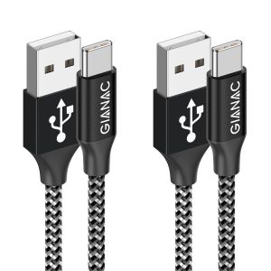 Câble USB C [0.25M, Lot de 2] Câble USB C Charge Rapide Nylon Tressé Câble Type C Chargeur pour Samsung Galaxy S21 S20 S10 S9 S8,Note 10 9,Huawei P30 P20 P10 Mate30,Google Pixel - Neuf